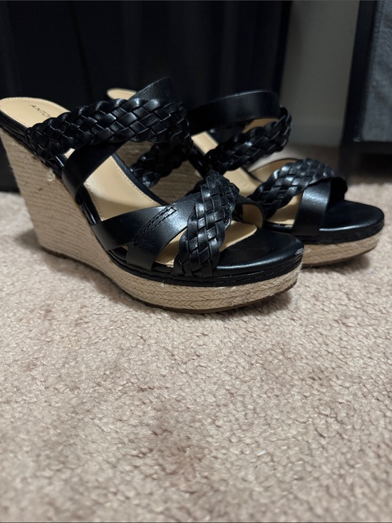 ANTONIO MELANI Shoes - ANTONIO MELANI Black Braided Espadrille Wedge Mules 7M